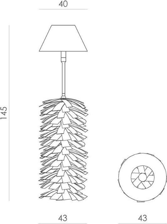 Actual product image Gie El LGH0243 - Wooden floor lamp SHINGLE big