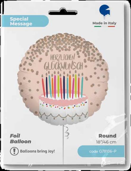 Produktbild Grabo Folienballon Ø 45 cm Herzlichen Glückwunsch (1 x)