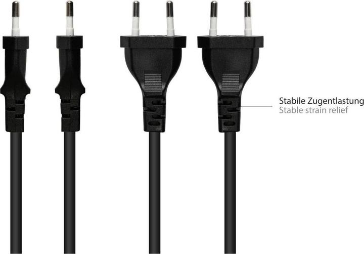 Produktbild Varia Euro-Netzkabel Euro-Stecker Typ C an C7Euro 8 Buchse, schwarz, 0,75mm, 3m (3 m)