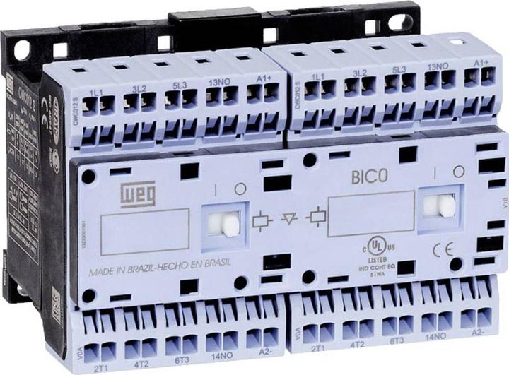 Image du produit Weg CWCI07-01-30D24S Contacteur inverseur 6 contacts NO 3 kW 230 V/AC 7 A avec contact auxiliaire