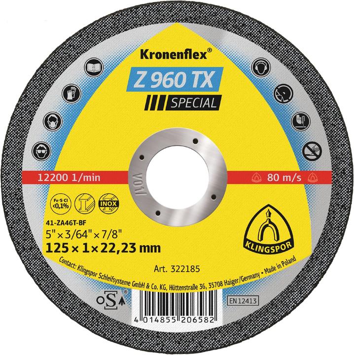 Klingspor Z 960 TX Special - cutting-off wheels 125 x 1 x 22,23 mm