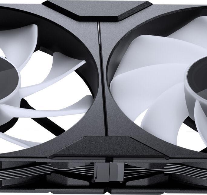 Actual product image Phanteks M25 Gen2 PWM D-RGB fan 3-pack - Reverse Blade, 140mm, black (140 mm, 3 x)