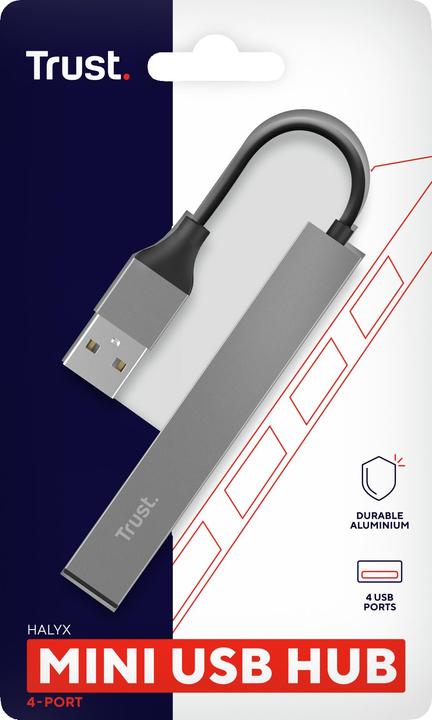 Produktbild Trust I/O-HUB MINI-USB 4PORT/23786 (USB-A, 4 Ports)