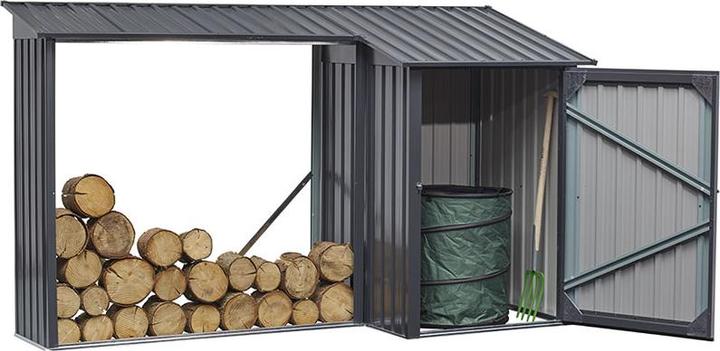 Produktbild NoName Kombi Holzunterstand und Gartengeräteraum 270 x 105 x 130/158 cm