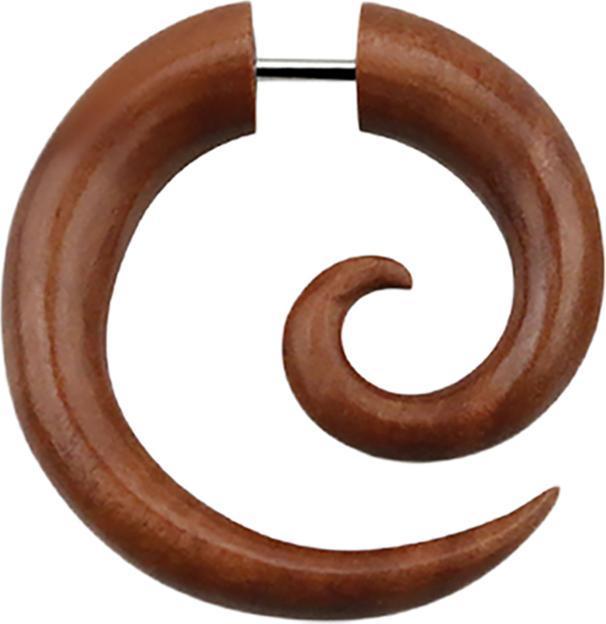 Image du produit Star Piercing Fausse spirale en bois Sawo (Organique, sans laiton)