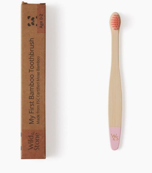 Actual product image Wild and Stone Baby Bamboo Toothbrush Pink (Soft, 1 x)