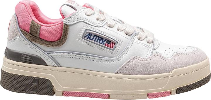 Autry sneakers clc low in suede and nubuk white and geranium (42)