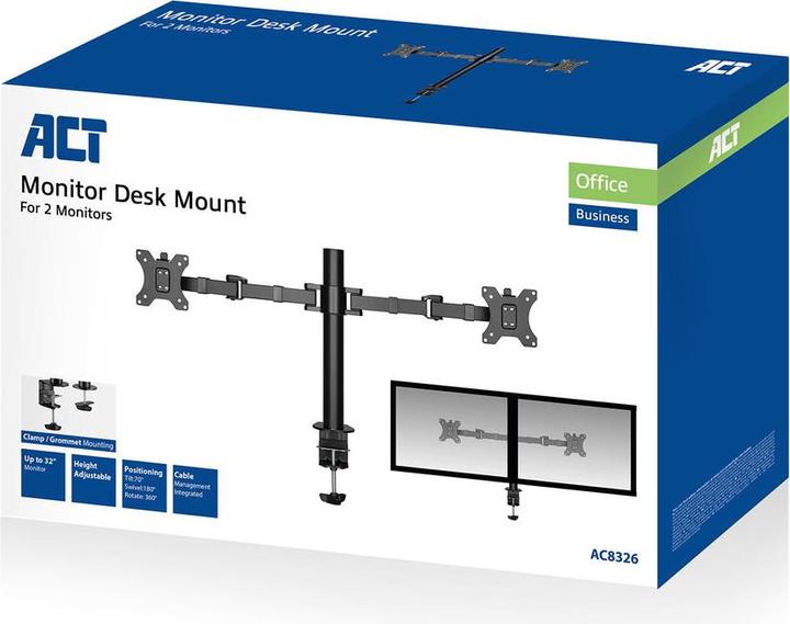 Produktbild Monitor Desk Mount, 2 screens up to 32ö and 12 kg (Tisch, 32")