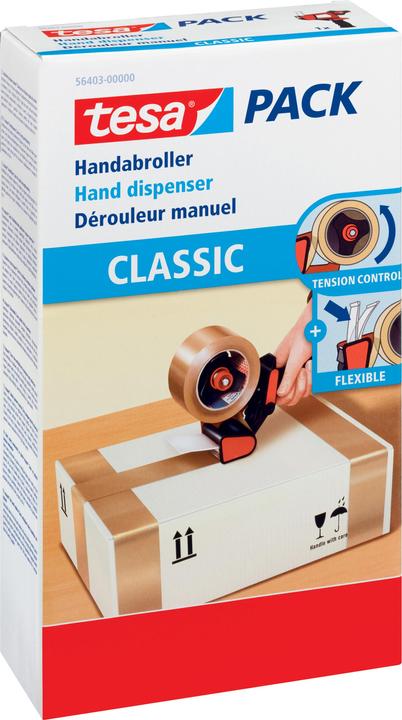 Produktbild tesa tesapack CLASSIC Handabroller für Paketbänder mit bis zu 50 mm Breite