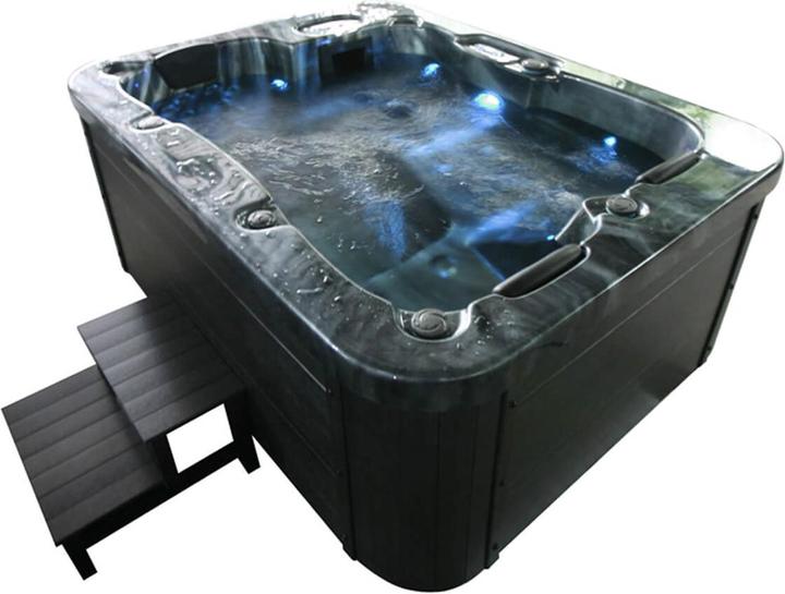 Image du produit Home Deluxe Jacuzzi d'extérieur BLACK PEARL, 27 jets de massage, éclairage, escalier et couverture thermique, 3
