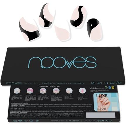 Immagine prodotto Nooves NAILS Premium Pre-cure Gel Nail Foils White Cow Art Design Strisce di gel per unghie semi-indurite (Unghie artificiali, Mucca bianca)