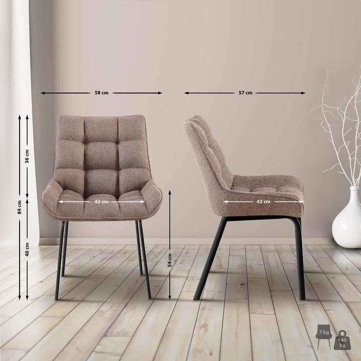 Produktbild Swisshandel24 Stuhl Saranda Stoff schwarz, terrabraun