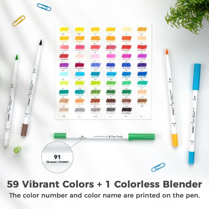 Actual product image Ohuhu Pupe Pinselstifte auf Wasserbasis (Multicoloured, 60 x)