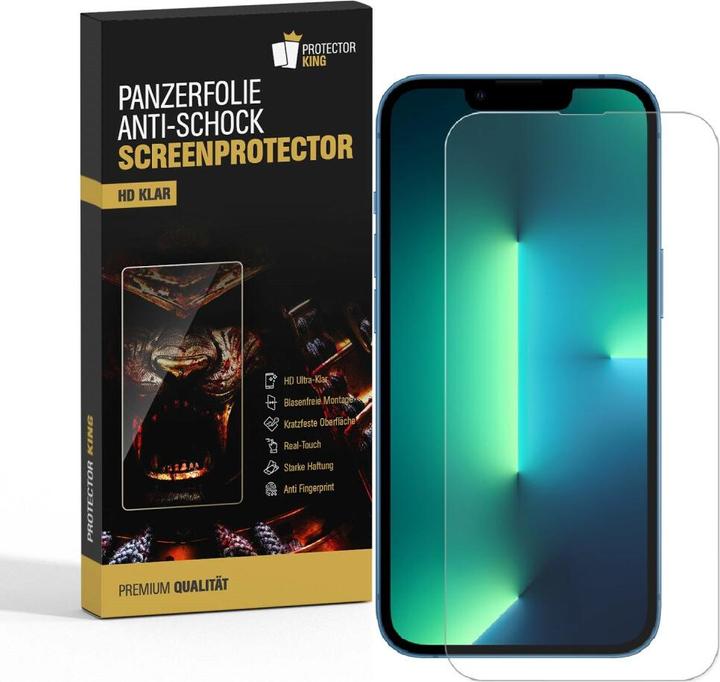 Protectorking 4x 9H Panzerglas flexibel HD Klar (4 Stück, Apple iPhone 13 Pro)