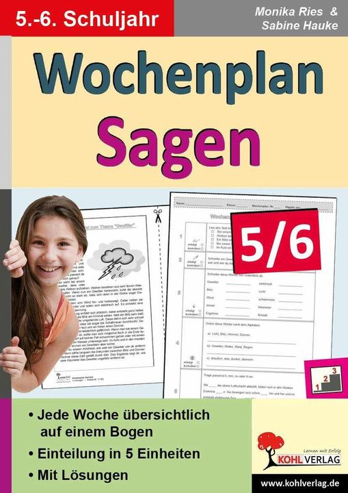 Actual product image Wochenplan Sagen 5/6 (German, Sabine Hauke, 2015)