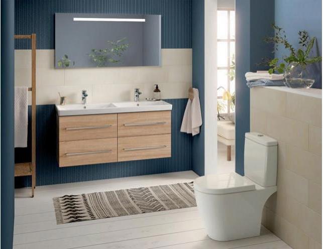 Produktbild Villeroy & Boch V&B Schrank-Doppelwaschtisch AVENTO 1200x470x160mm, mit ÜL we Alpin (470 mm, 1200 mm)