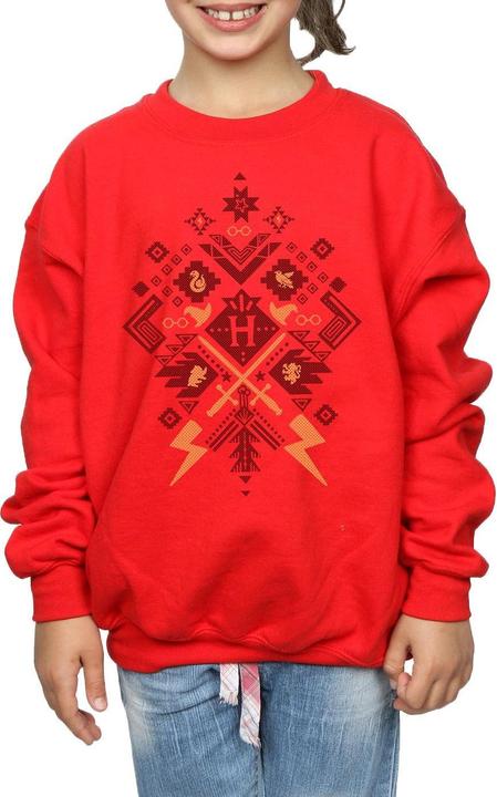 Actual product image Girls Christmas Fair Isle Sweatshirt (128)