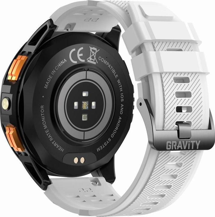 Actual product image Gravity GPS GT24-2 Herren-Smartwatch, schwarzes Silikonarmband + weisses Silikonarmband
