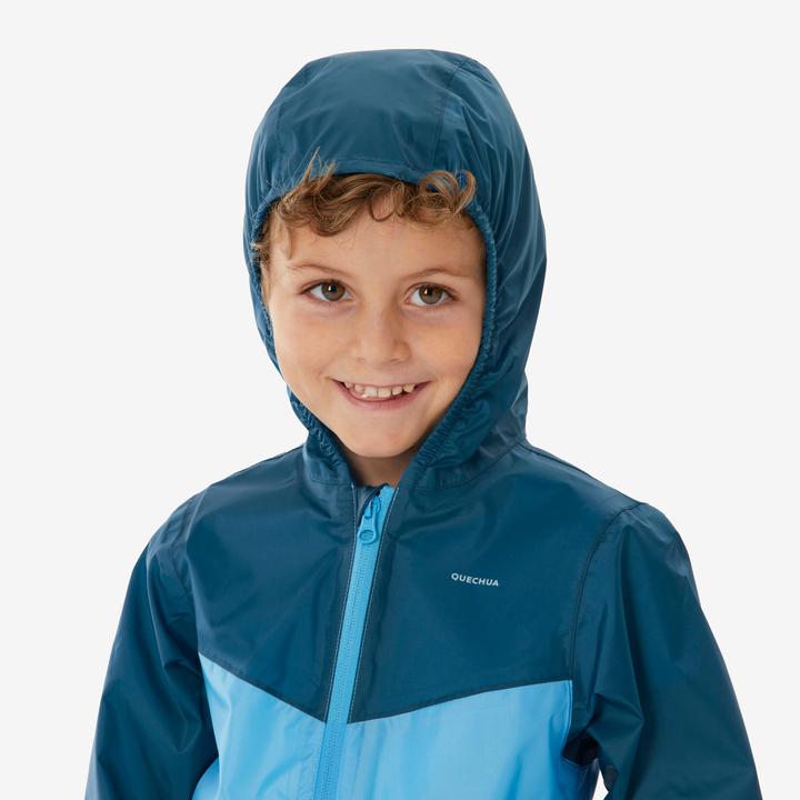 Produktbild Quechua Kids’ waterproof hiking jacket with zip, 2-6 years, MH100 - Blue (2)