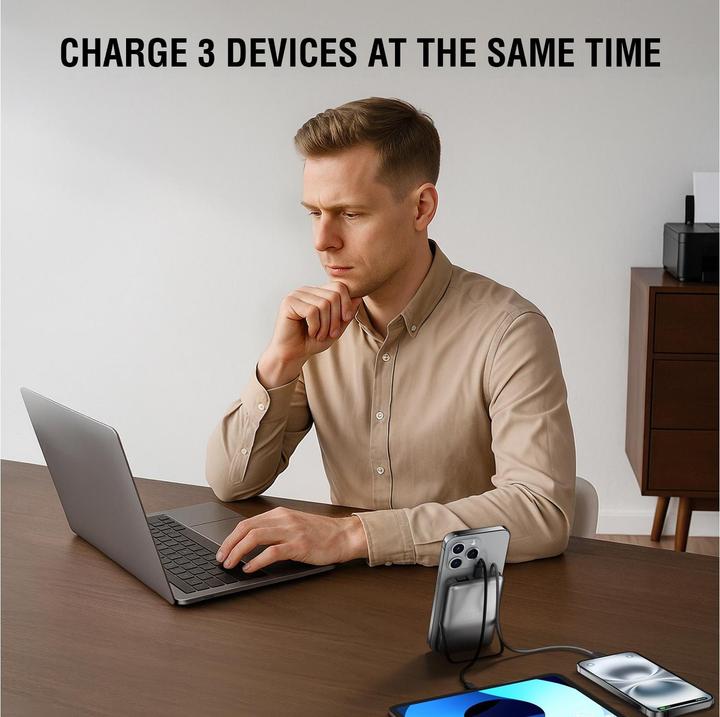 Actual product image 4smarts Wireless Powerbank Enterprise Pocket spacegrau (10000 mAh, 22.50 W, 37 Wh)