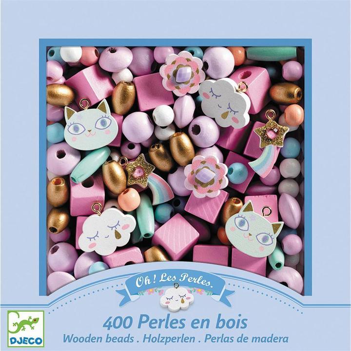 Djeco Perles en bois arc-en-ciel