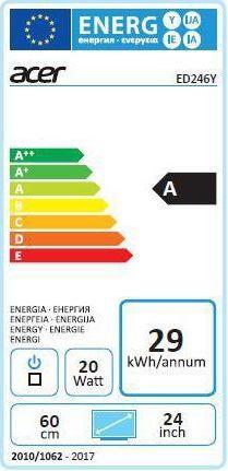 Energy Label Acer ED246Y (1920 x 1080 pixels, 24")