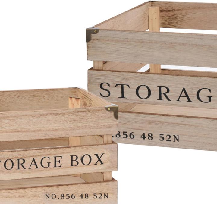 Image du produit Natura Punto Lot de 3 caisses en bois (36 x 27.5 x 17.5 cm)