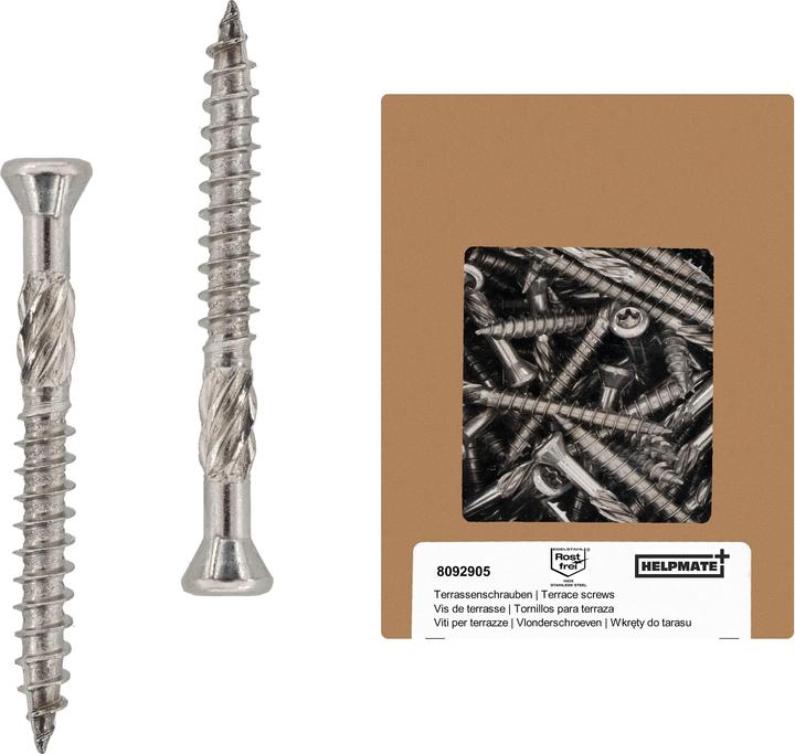Actual product image Helpmate Terrassenschrauben 5x60 T-Antrieb, Edelstahl A2, 100 Stück (100 Screws per piece)