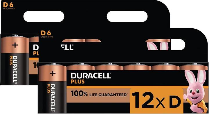 Duracell Plus D Size 12 Pack (12 Stk., D)