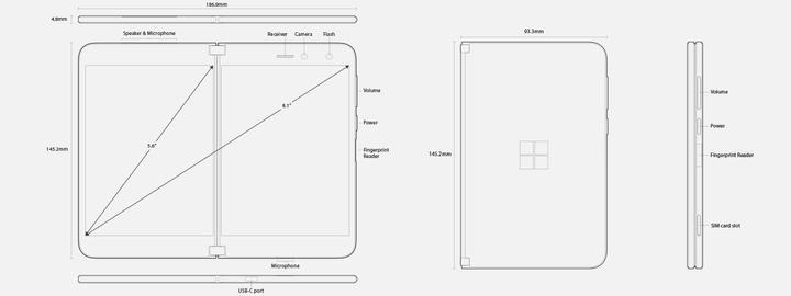 Image du produit Microsoft Surface Duo (128 Go, Glacier, 8.10", Double SIM, 11 Mpx, 4G)