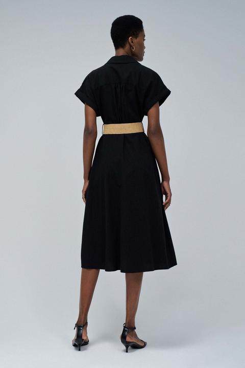 Produktbild Salsa Jeans Midikleid Linen Shirt Dress With Front Buttoned Belt (L)