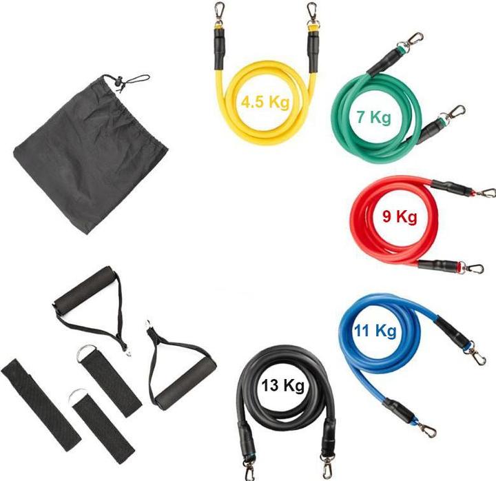 Image du produit PhoneLook Cordes élastiques de musculation Ensemble de bandes pour sport/fitness (5Kg-45Kg)