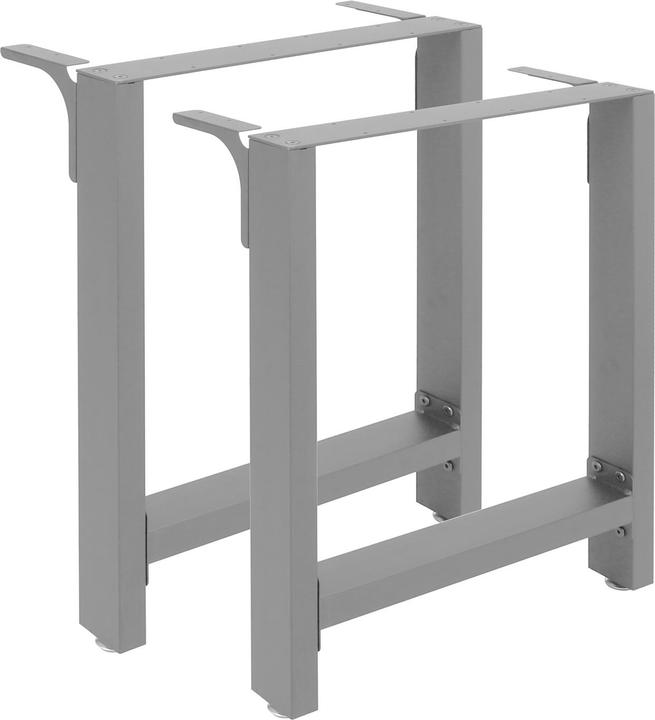 Produktbild Wiltec Tischkufen 64x40cm grau pulverbeschichtet Tischgestell Tischbeine Tisch
