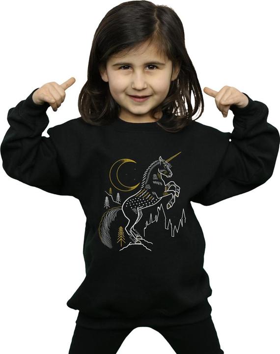 Actual product image Girls Unicorn Line Art Sweatshirt (140, 146)