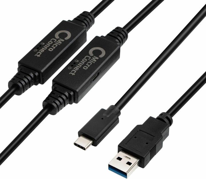 Produktbild MicroConnect USB C – USB A (10 m, USB 3.2 Gen 1, 7.50 W)