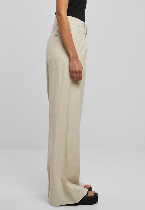 Actual product image Urban Classics Ladies High Linen Mixed Wide Leg Pants (32)