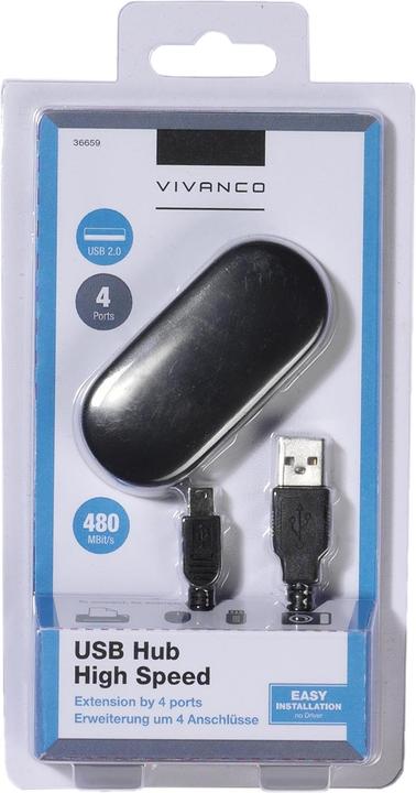 Produktbild Vivanco USB 2.0 Hub (USB-A, 4 Ports)