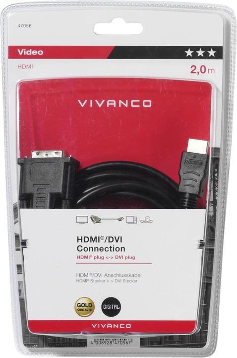 Image du produit Vivanco DVI — HDMI (Typ A) (2 m, HDMI)