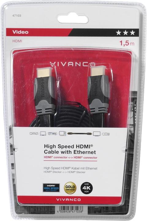 Produktbild Vivanco HDMI (Typ A) — HDMI (Typ A) (1.50 m, HDMI)