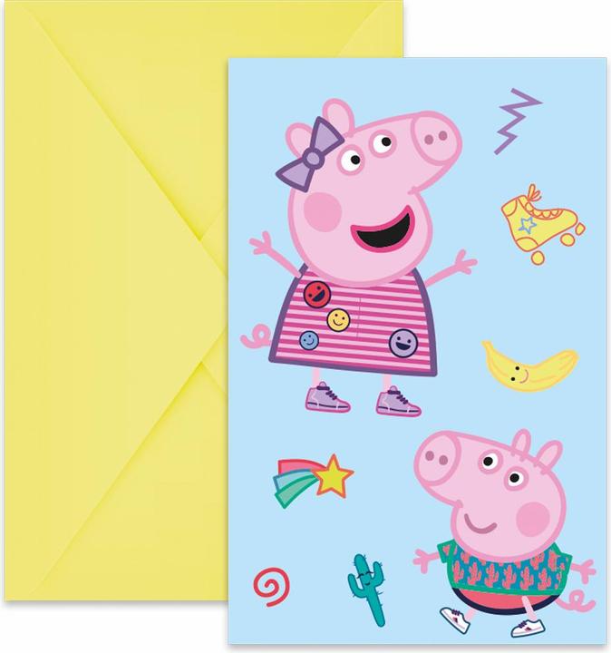 Actual product image Fiesta Invitation cards Peppa Pig (6 pcs.)