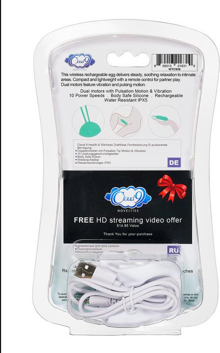 Actual product image Cloud Nine Pulsating vaginal egg with remote control