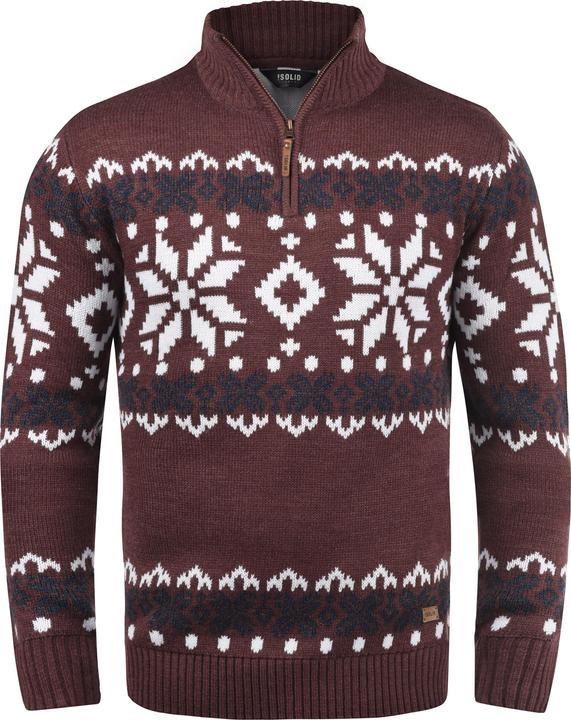Actual product image Solid Norwin Men's Jumper Chunky Knit Pullover Troyer (L)