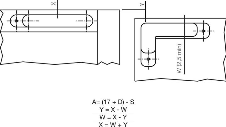 Produktbild Effegibrevetti ANKOR DS-19/27 Einlass-Scharnier links unten/rechts oben mit Push, titanfärbig
