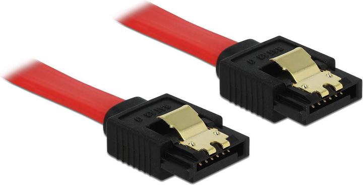 Delock SATA3 Kabel: 1.0m, Metall Clip, rot