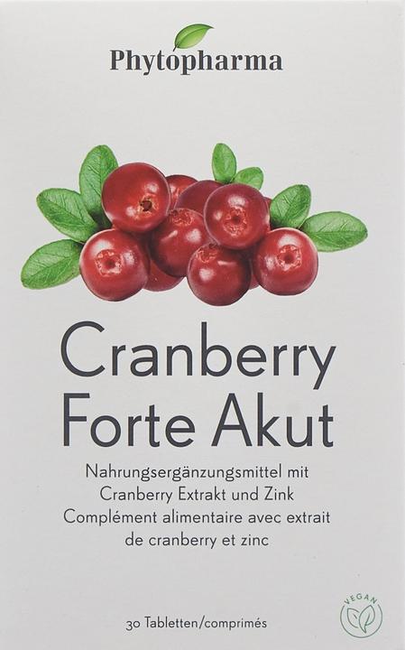 Actual product image Phytopharma Cranberry FORTE acute 120mg (30 Piece, Pills, 45 g)
