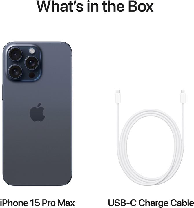 Produktbild Apple iPhone 15 Pro Max (1000 GB, Blue Titanium, 6.70", SIM + eSIM, 48 Mpx, 5G)