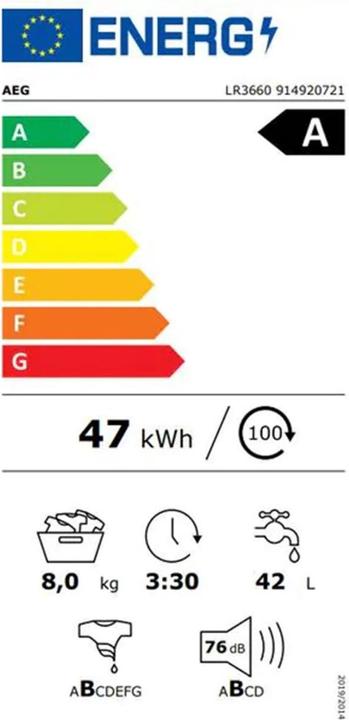 Energy Label AEG LR3660 (8 kg, Left)