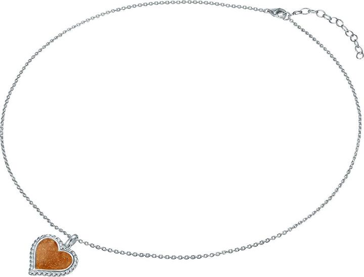 Produktbild Strandglück Damen Herz Sterling Silber Sand silber 45,5 cm Basiskette + 5,0 cm Verlängerung - 31398 (Sterling Silber, 45.5 - 50.5 cm)
