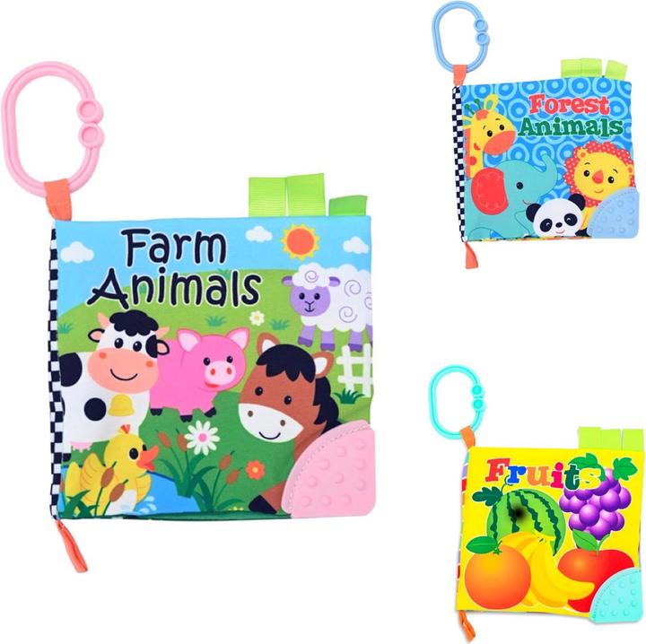 Lorelli Fabric book animals teething ring