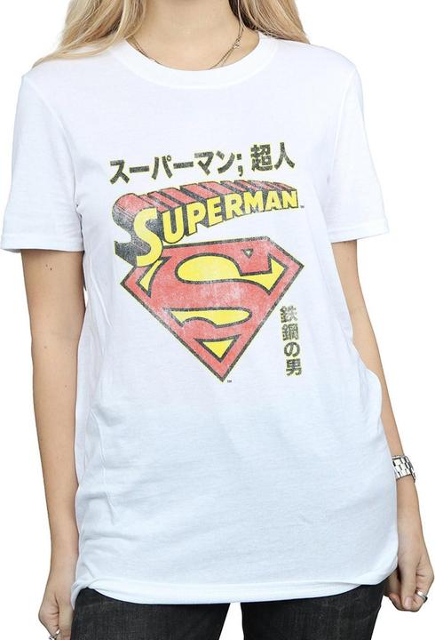 Actual product image Womens/Ladies Superman Shield Cotton Boyfriend T-Shirt (3XL)